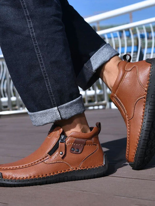 Bold Leather Ankle Boots