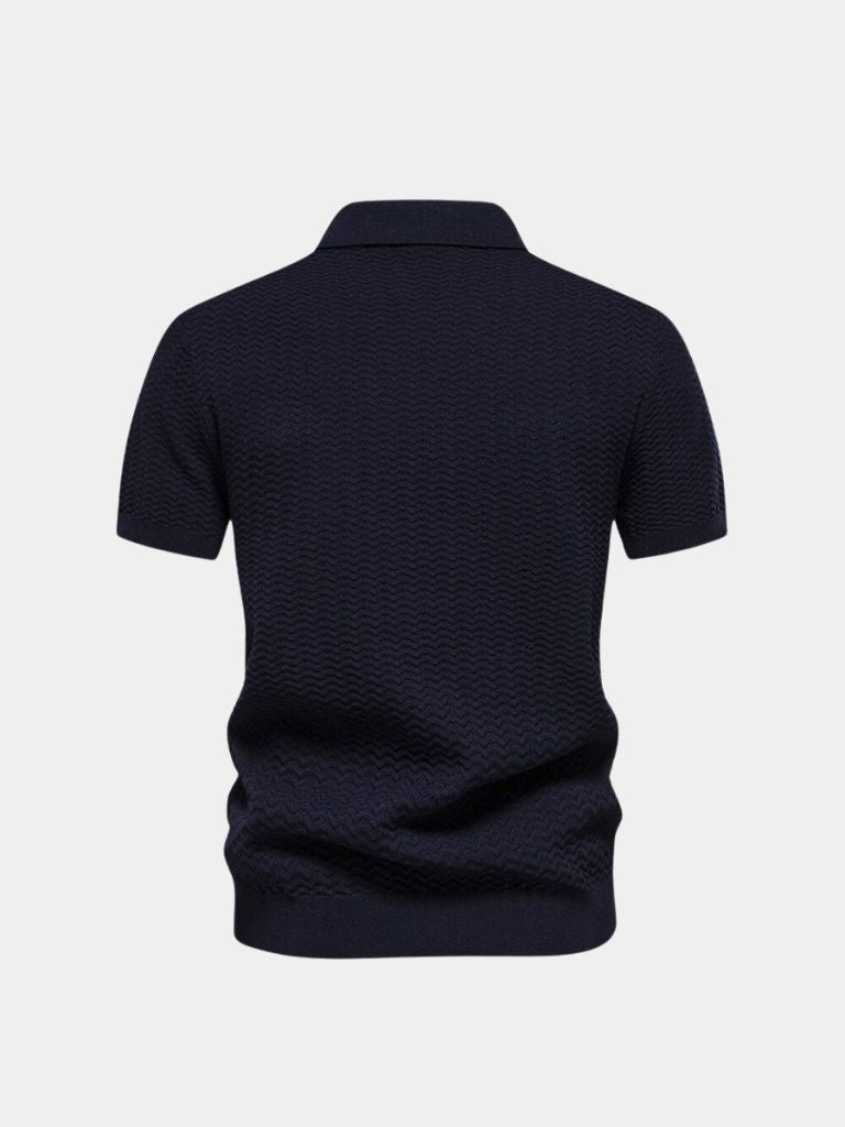 Classic Short Sleeve Polo Shirt with Zip