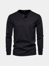 Minimalist Long Sleeve Henley T-Shirt