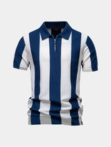 Navy Striped Polo