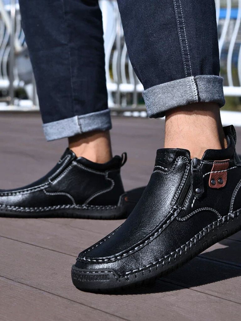 Bold Leather Ankle Boots