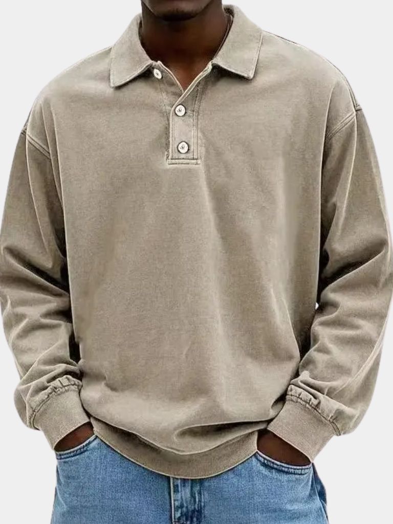 Canyon Mist Long Sleeve Polo Shirt