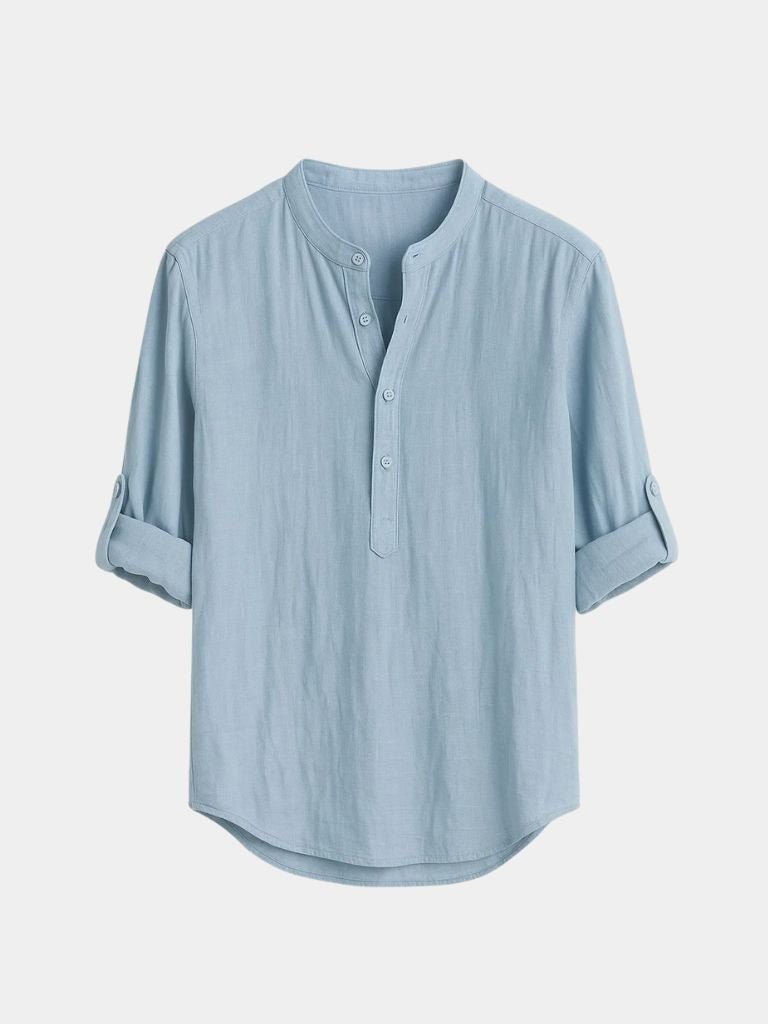 Casual Henley Neck Long Sleeve T-Shirt