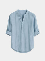 Casual Henley Neck Long Sleeve T-Shirt