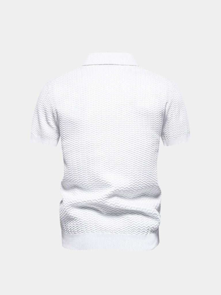 Classic Short Sleeve Polo Shirt with Zip
