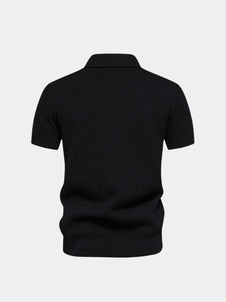 Classic Short Sleeve Polo Shirt with Zip