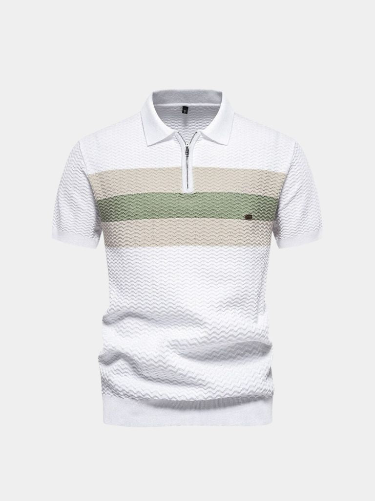 Classic Short Sleeve Polo Shirt with Zip