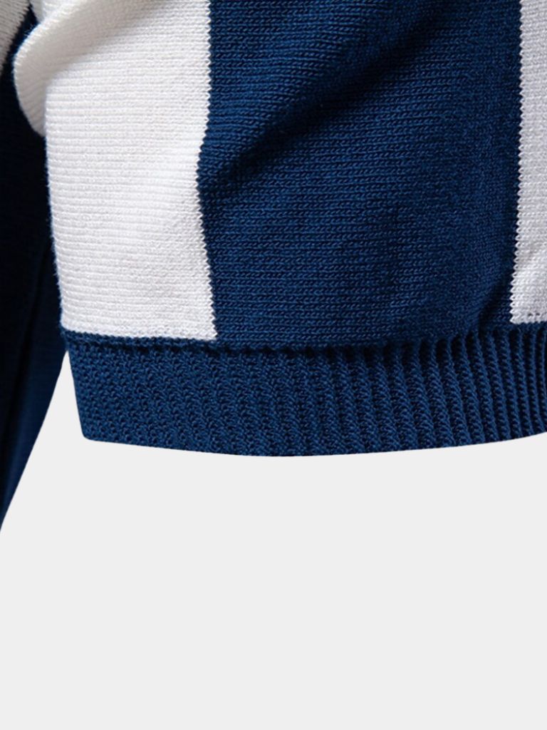 Navy Striped Polo