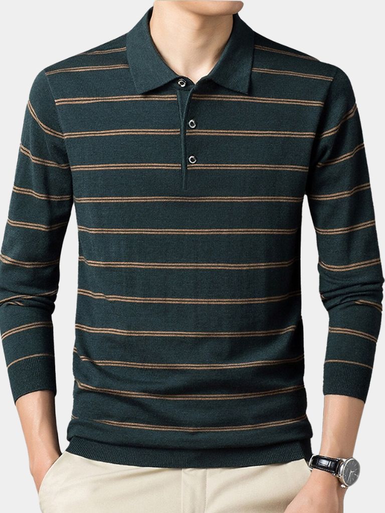 Nautical Striped Polo Shirt