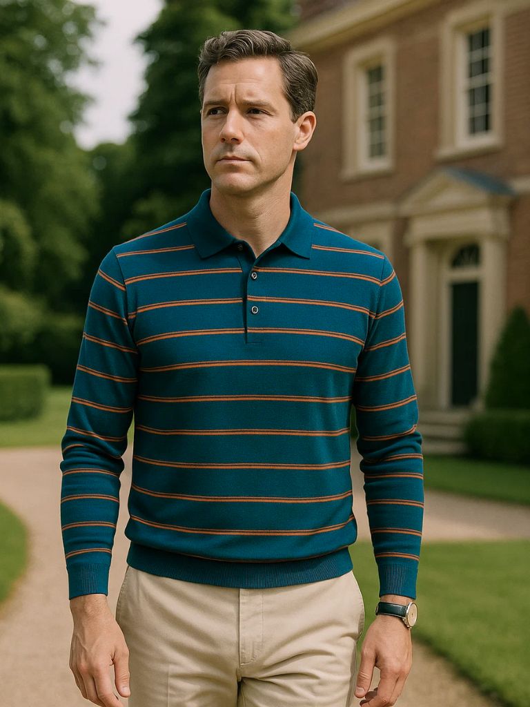 Nautical Striped Polo Shirt