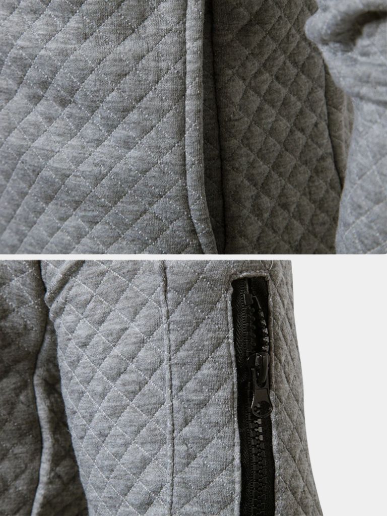 Textured Casual Bomber Jacket