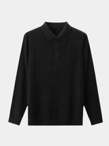 Polo Sweater in Wool with Buttons